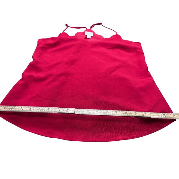 J.Crew Womens Scalloped Red Sleeveless Cami Top Size 6 - Picture 6 of 12
